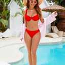 Jolefille Bikini Sets for Women Two Piece Tummy Control Swimsuits Underwire Push Up Bathing Suit High Cut Cheeky Swim Suit (Red, S)