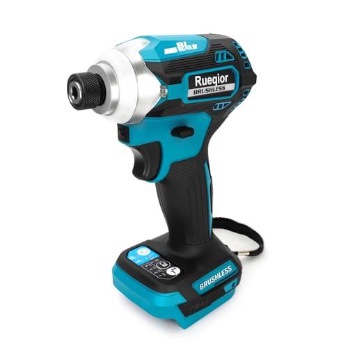 Cordless Impact Driver 1/4 inch for Makita 18v Battery, Brushless Driver 220Ft-lbs(300N.m), 3-Speed Lightweight Power Impact Drivers with LED Light(Tool Only)