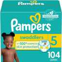Pampers Baby Diapers - Swaddlers - Size 5, 104 Count, Ultra Absorbent Disposable Infant Diaper