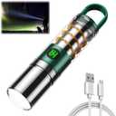 High Power Flashlights, 100000 High Lumen Rechargeable LED Flashlights, 6 Modes, Waterproof and Powerful Flashlights, Suitable for Family Camping and Hiking (Green)