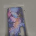 Compatible for Samsung Galaxy S24 & S25 Case Cute with Card Holder/Slim Slot Wallet Phone Cover for Women/Blue Purple Marble Natural Stone Swirls Painting Abstract