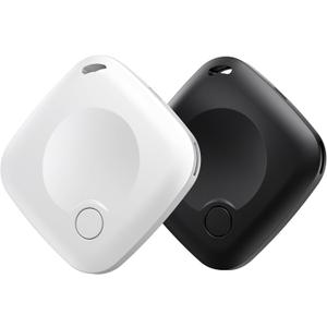 Bluetooth Tracker Tags 2 Pack[Apple MFi Certified] Work with Apple Find My(iOS Only) Smart Global Tracking Tags Sound Alarm Replaceable Battery Key Finder for Kid Luggage Dog Backpack Pet Waterproof