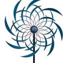 Stargarden Wind Spinners Outdoor -Metal Large Kinetic Wind Spinners with Stable Metal Stake, Wind Sculptures & Spinners for Yard Lawn Garden (23 x 80 inches) (Blue-80x23 Inch)