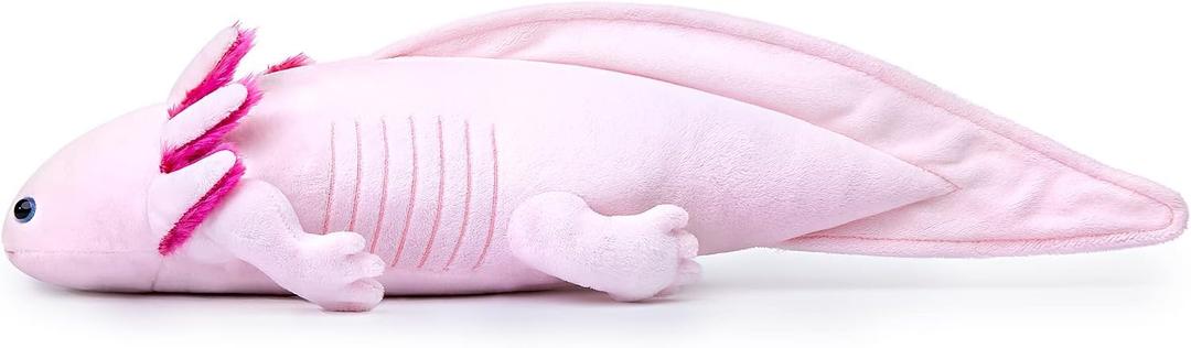 ZHONGXIN MADE Axolotl Stuffed Animal - Light Pink Axolotl Plush Toy, Realistic 20" Cute Ambystoma Creepy Amphibians Plush Toys, Unique Plush Gift Collection for Kids