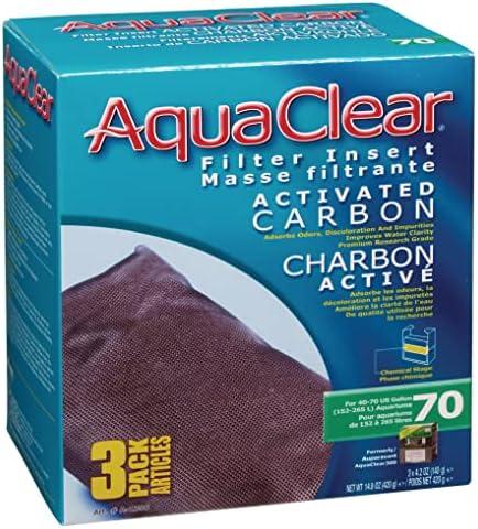AquaClear 70 Activated Carbon Inserts, Aquarium Filter Replacement Media, 3-Pack, A1386 , White