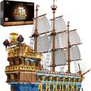 JMBricklayer Pirate Ship Building Sets for Adults, Gorgeous Royal Fleet Ship with Tiered Design, Attractive Pirate Toys Building Blocks Pirate Ship Display, Gifts for Teens Adults(2830 Pieces)