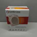 Comfort Zone Personal Space Heater, Fast Heating Electric Heater with Adjustable Thermostat, 3 Heat Settings, Tip-Over & Overheat Protection, Cool-Touch Portable Heater for Home & Office, ETL Listed (White)