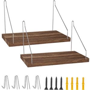 Fabric Wall Cubicle Shelf with Hooks for Work Decor, 11.8''x6'' Wooden Cubicle Organizer Storage Shelf with Hangers Cubicle Accessories for Office & Women Men Desk2 Pack