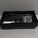 Sywhitta 4-Tier Plastic Rolling Utility Cart with Handle, Multi-Functional Storage Trolley for Office, Living Room, Kitchen, Movable Storage Organizer with Wheels, Black