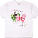 Pink Goes Good with Green Shirt Halloween Witch Costume Tee for Women Girls Cute Funny T-Shirt (White, XL)