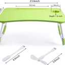 Slendor Lap Desk with Cup Holder, Foldable Laptop Table for Bed, Portable Bed Desk for Laptop and Writing, Computer Tray with Tablet Slot, Notebook Stand Reading Holder for Couch Sofa Floor,Green
