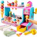 JOVA lalalark Ice Cream Maker Toy for Kids, Play Ice Cream Set and Ice Cream Scoop Toy, Pretend Ice Cream Shop, Color Changing Play Food for Kitchen, Birthday Gift for Girl Boy Toddler 3 4 5+ Year Old