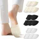 15 Pairs Half Socks for Women Mules, Toe Socks Women No Show Non-Skid Clog Socks Toe Topper Socks for Women, Socks for Mules and Slides (Black, White, Skin)