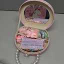 Princess Jewelry Box for Girls with Hair Accessories,Girls Hair Clips Bows Set, Fashion Hair Styling Kit with Mirror,Pink Sparkle Trinket Box Includes Hair Clips (Ribbon)