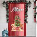 Merry Christmas Door Cover, Funny Santa Corgi Chinoiserie Xmas Tree Decoration Doorway Door Curtains Banners Backdrop Background Decor for Indoor Outdoor, Winter Party Decorations, 35*79 Inch (H-Christmas Door Cover)