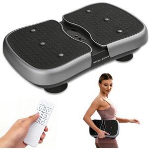 Mini Vibration Plate Machine – Portable, Wireless, Rechargeable Quiet Platefor Vibration Massage, Relaxation & Muscle Stiffness Relief (Gray)