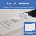 Chefs Path Dish Stone Drying Mat - 23.6x15.4in Mountain Print Spliced Kitchen Mat - Quick Drying and Ultra Absorbent Diatomaceous Earth and Quartz Dish Drying Mat with Non Slip Pad and Sandpaper