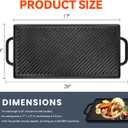 GGC Cast Iron Reversible Grill Griddle for Stove Top, Flat Griddle for Gas Grills, Flat and Ribbed Double-Side to Use, Non-Stick Griddle Plate Top Outdoor Cooking (20" x 9")