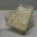 3 Pcs Gold Metal Basket, Gold Wire Baskets for Organizing Wire Mesh Storage Bin Shelf Basket Organizer Storage Baskets for Home Kitchen Bathroom Desk Cosmetic Stationery(9.4"x6.5", 6.8"x4.8")
