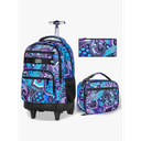 gxtvo Rolling Backpack for Womens and Mens, Adults Wheeled Bookbag with Lunch Box for Girls and Boys.