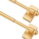 Magnetic Curtain Rods Multi-Use Adjustable Appliance Metal Doors Magnetic Rods, 9-16 Inch, 1/2 Inch Diameter, 2 Pack,Gold