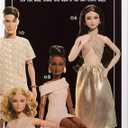 Barbie Basics Model Collector Fashion Doll 06 with Brunette Hair, Shimmery Golden Skirt & Halter, Universal-fit Fashions, Posable Body