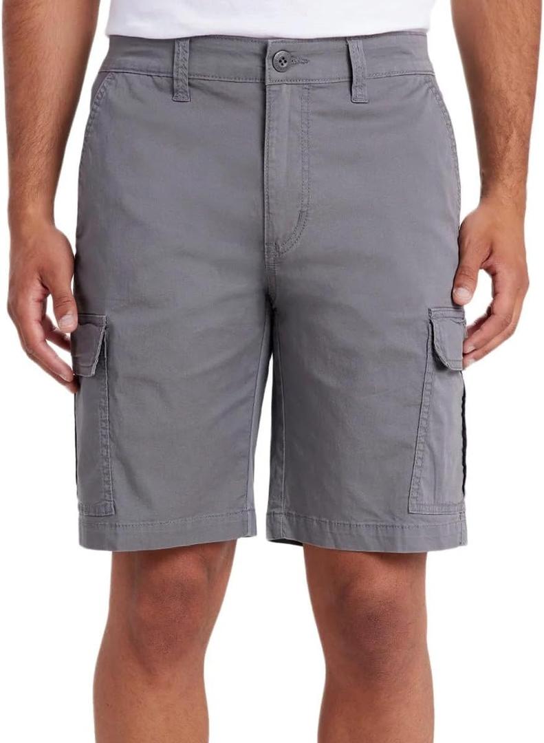 UNIONBAY Men's Relaxed Fit Flex Waist Cargo Short (30, Gray)
