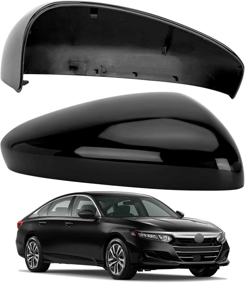 Passenger Side Mirror Cover Replacement for Honda Accord 2018 2019 2020 2021 2022 - Right Side Mirror Covers, Rear View Mirrors Cap Accessories Without Lamp, Black