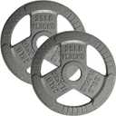 Yes4All Tri-Grip Handles Cast Iron Olympic Weight Plates, 2-Inch Weight Plates for Weight Lifting with Smooth and Durable Finish, Suitable for Strength Training Exercises (Single, Pair and Set)