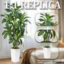 Dracaena Plant Artificial Tree 6Ft Tall Fake Tropical Floor Plants Potted (Real Touch) Artificial Silk Tree Leaf Faux Trees White Tall Planter for Home Office Living Room Indoor Outdoor Decor