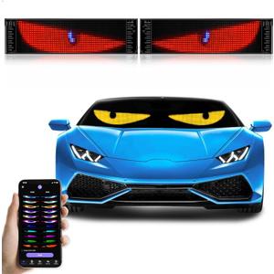 2Pcs Programmable Devil Eyes Light for Cars | LED Eyes for Truck Windshield | Bluetooth APP Control | Can Edit Text/Graffiti/Animations