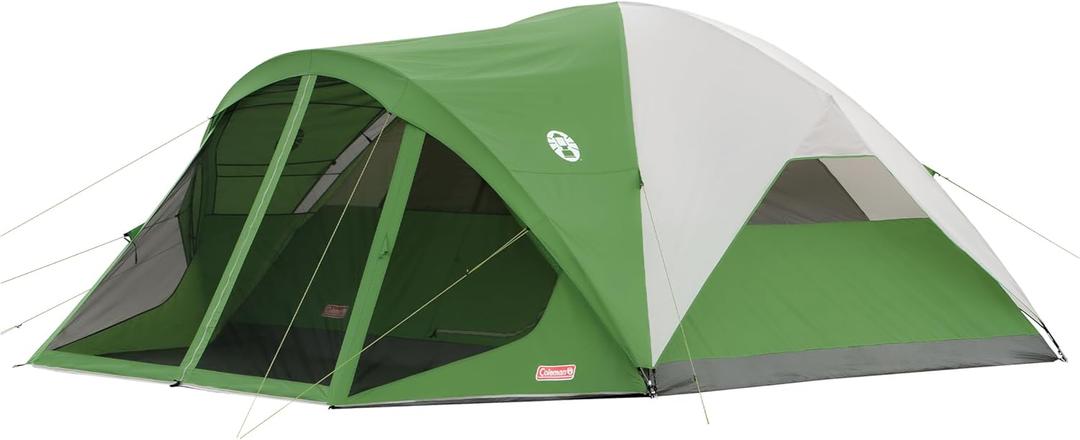 Coleman Evanston Tent with Screen Room Weatherproof Tent Sets Up in 15 Mins Included Rainfly & Carry Bag Made of PFAS-Free Materials, 8-Person