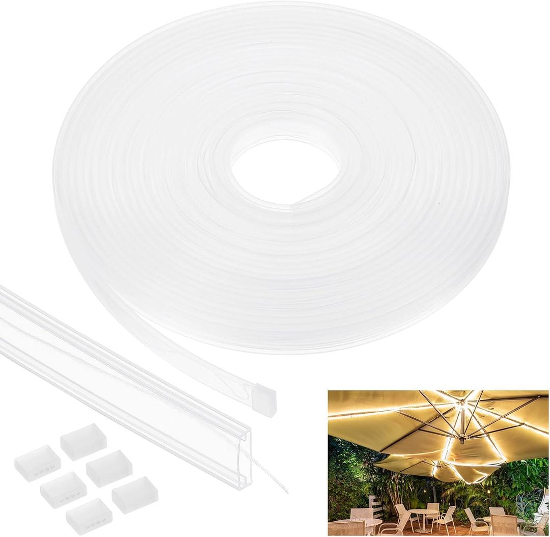 PATIKIL Silicone Tube Sleeve, 33ft/10Meter 12mm Flexible LED Channel IP67 Waterproof Protection Cover LED Silicone Channel System for 3528/5050/5630/3014 Led Strip Light