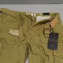X RAY RAW X Mens Belted Cargo Shorts, Relaxed Fit Casual Knee Length Cargo Shorts for Men (Big and Tall Shorts for Men) (32, Hidden Snap Pocket - Khaki)