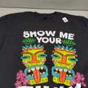 Show me Your Tikis Hawaii Hawaiian Aloha Luau Party T-Shirt. Small, Black