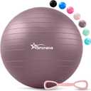 Exercise Ball - Anti-Burst Yoga Ball for Pilates, Pregnancy & Core Stability - Ergonomic Office Desk Ball Chair & Physical Therapy Equipment, Quick Pump Included