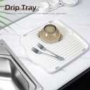 YOHOM Draining Board Tray for Under-Mount Sink Drain Board Plastic Dish Drainer Board for Kitchen Counter Utility Draining Board (White)