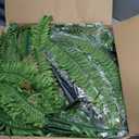 4PCS 45in Fake Ferns- Outdoor Faux Plants, Large UV Resistant Artificial Ferns for Outdoors, Weatherproof Faux Boston Fern Realistic Fake Artificial Plant for Porch Home Garden Patio Hanging Decor
