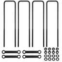 20 inch Square Bend U-Bolt Kits, Heavy Duty Steel Square U-Bolts with 6 inch Tie Plates for Truck Chassis