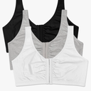 Fruit of the Loom Women's Front Close Sports Bra - Cotton Blend, Easy Fit & Built-Up Support Size 36