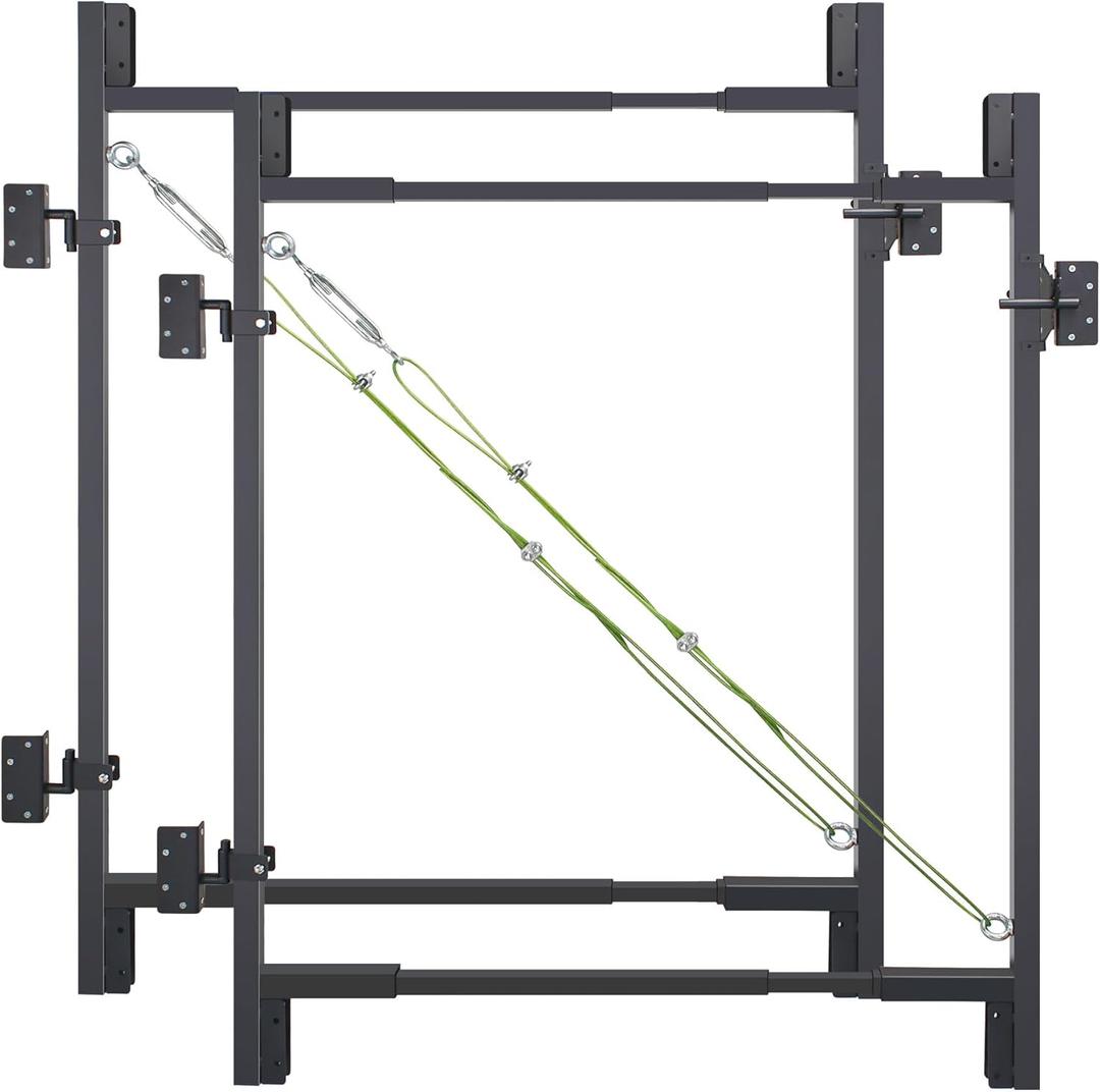 2Pcs Fence Gate Kit DIY Gate Building Kit, 36"-72" Heavy Duty Wood Fence Gate Kit with 4-5 Feet Height, Fits Both 1"x4" and 2"x4" Wood (Black) 2Pcs Fence Gate Kit DIY Gate Building Kit, 36"-72" Heavy Duty Wood Fence Gate Kit with 4-5 Feet Height, Fits Both 1"x4" and 2"x4" Wood (Black)