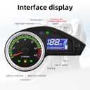 Motorcycle Speedometer Gauge Digital Speedometer for Motorcycle LCD Gauge Cluster MPH Dashboard Speedo Meter with Tach, Odo, Oil Level, Gear
