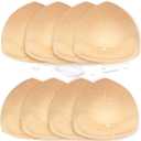 Waterproof Bathing Suit Cups Inserts - Swimsuit Pads Insert Push up for Women, 4 Pairs Sewn-Edge Bikini Padding Insert (Beige)