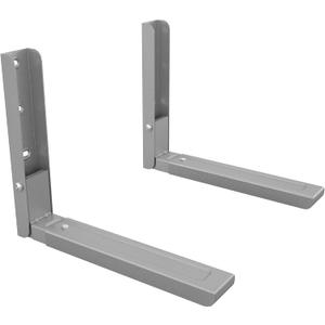 AVF Steel Universal Wall-Mounted Microwave Brackets in Silver (Set of 2)