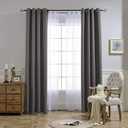 NICETOWN Gray Blackout Curtains for Bedroom 84 inches Long - Thermal Drapes Grommet Room Darkening Light Blocking Curtains Window Treatments for Living Room (2 Panels, W52 x L84, Grey)