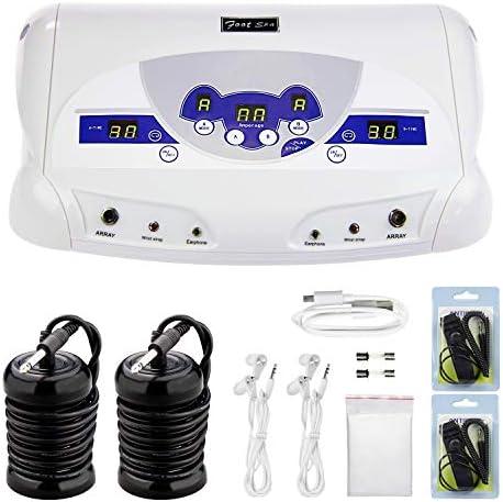 veicomtech Ionic Foot Bath Detox Machine, Foot Detox Mahcine SPA for 2 Users with MP3 Music Player, Including 2 Earphones, 2 Wrist Straps, 2 Arrays, 5 Foot Basin Liners