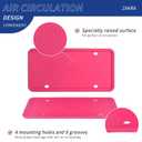 ZAKRA 2 Pack Hot Pink Silicone License Plate Frame, 100% Street Legal & Zero Obstruction, Aesthetic Girly Car Accessories for Women, Rust-Proof & Rattle-Free Universal Car Tag Holder, Ideal Gift