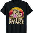 Dog Pitbull Resting Pit Face Funny gift For Pitbull Lovers Men Women T-Shirt, Medium