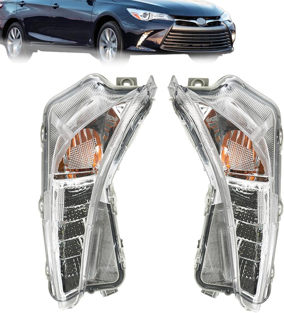 LABLT Daytime Running Fog Lamps Turn Signal Light Replacement for 2015-2017 Camry XSE XLE