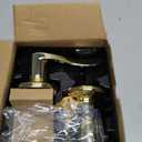 Kwikset Balboa Entry Door Handle with Lock and Key, Secure Keyed Reversible Lever Exterior, for Front Entrance and Bedrooms, Polished Brass, Pick Resistant Smartkey Rekey Security